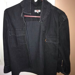 Levis distressed denim button down